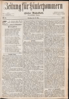 Zeitung f&uuml;r Hinterpommern (Stolper Wochenblatt) Nr. 79/1877