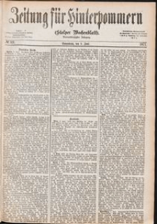 Zeitung f&uuml;r Hinterpommern (Stolper Wochenblatt) Nr. 89/1877