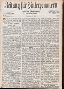 Zeitung f&uuml;r Hinterpommern (Stolper Wochenblatt) Nr. 95/1877
