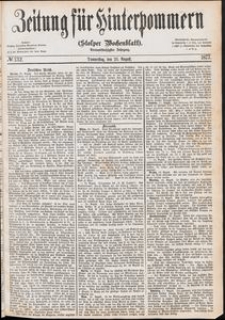 Zeitung f&uuml;r Hinterpommern (Stolper Wochenblatt) Nr. 132/1877