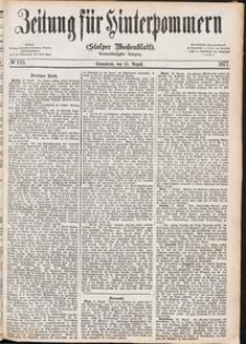 Zeitung f&uuml;r Hinterpommern (Stolper Wochenblatt) Nr. 133/1877