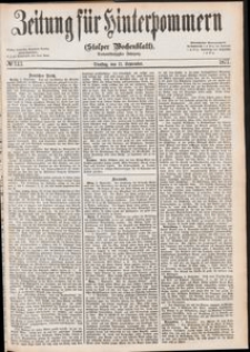 Zeitung f&uuml;r Hinterpommern (Stolper Wochenblatt) Nr. 143/1877