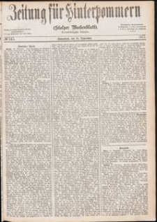 Zeitung f&uuml;r Hinterpommern (Stolper Wochenblatt) Nr. 145/1877
