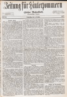 Zeitung f&uuml;r Hinterpommern (Stolper Wochenblatt) Nr. 156/1877