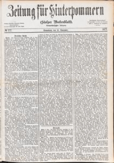 Zeitung f&uuml;r Hinterpommern (Stolper Wochenblatt) Nr. 177/1877