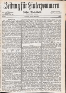 Zeitung f&uuml;r Hinterpommern (Stolper Wochenblatt) Nr. 184/1877