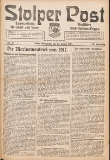 Stolper Post. Tageszeitung f&uuml;r Stadt und Land Nr. 19/1926