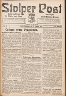Stolper Post. Tageszeitung f&uuml;r Stadt und Land Nr. 22/1926
