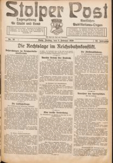 Stolper Post. Tageszeitung für Stadt und Land Nr. 30/1922