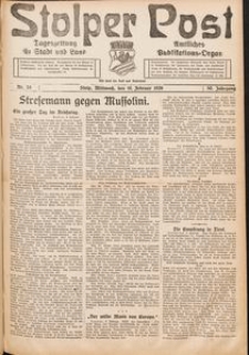 Stolper Post. Tageszeitung f&uuml;r Stadt und Land Nr. 34/1922