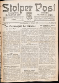Stolper Post. Tageszeitung f&uuml;r Stadt und Land Nr. 85/1926