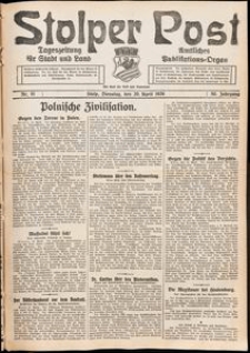 Stolper Post. Tageszeitung f&uuml;r Stadt und Land Nr. 91/1926