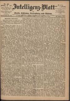 Intelligenz-Blatt f&uuml;r Stolp, Schlawe, Lauenburg und B&uuml;tow. Nr 58/1869 r.
