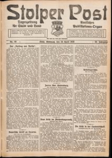 Stolper Post. Tageszeitung f&uuml;r Stadt und Land Nr. 98/1926