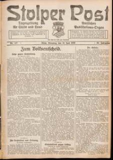 Stolper Post. Tageszeitung f&uuml;r Stadt und Land Nr. 137/1926