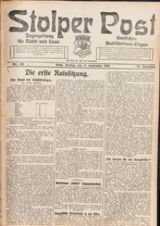 Stolper Post. Tageszeitung f&uuml;r Stadt und Land Nr. 218/1926