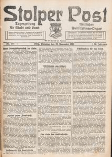 Stolper Post. Tageszeitung f&uuml;r Stadt und Land Nr. 274/1926