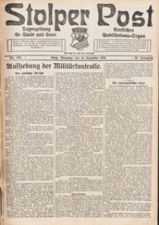 Stolper Post. Tageszeitung f&uuml;r Stadt und Land Nr. 292/1926