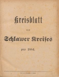 Kreisblatt des Schlawer Kreises 1884