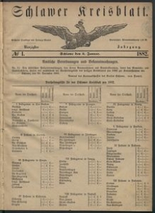 Kreisblatt des Schlawer Kreises 1882, No. 1