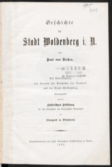 Geschichte der Stadt Woldenberg i. N.