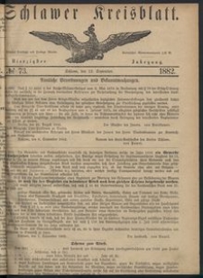 Kreisblatt des Schlawer Kreises 1882 No 73