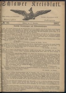 Kreisblatt des Schlawer Kreises 1882 No 92