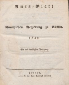 Amts-Blatt der Königlichen Regierung zu Cöslin 1846