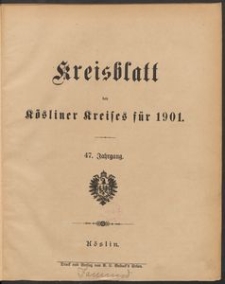 Kreisblatt des K&ouml;sliner Kreises 1901