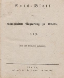 Amts-Blatt der Königlichen Regierung zu Cöslin 1849