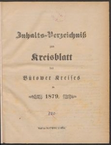 Kreisblatt des B&uuml;tower Kreises 1879