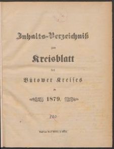 Kreisblatt des Bütower Kreises 1879