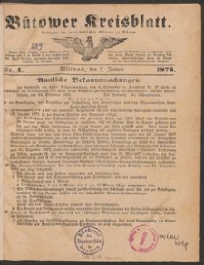 Kreisblatt des Bütower Kreises 1878