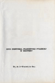 Kronika : 17 Festiwal Pianistyki Polskiej