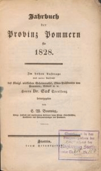 Jahrbuch der Provinz Pommern f&uuml;r 1828