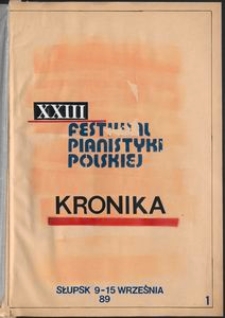 Kronika : 23 Festiwal Pianistyki Polskiej