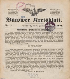 B&uuml;tower Kreisblatt 1858