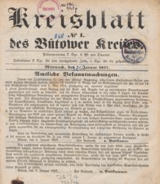 Bütower Kreisblatt 1857