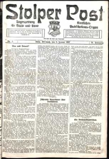 Stolper Post. Tageszeitung für Stadt und Land Nr. 3/1927