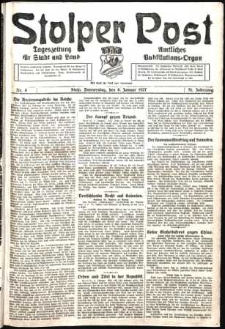 Stolper Post. Tageszeitung für Stadt und Land Nr. 4/1927