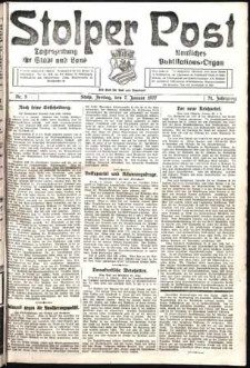 Stolper Post. Tageszeitung f&uuml;r Stadt und Land Nr. 5/1927