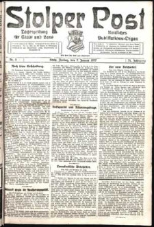 Stolper Post. Tageszeitung für Stadt und Land Nr. 5/1927