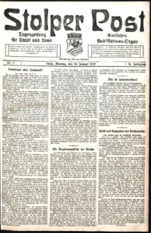 Stolper Post. Tageszeitung für Stadt und Land Nr. 7/1927
