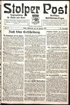 Stolper Post. Tageszeitung für Stadt und Land Nr. 9/1927