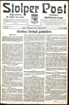 Stolper Post. Tageszeitung f&uuml;r Stadt und Land Nr. 12/1927