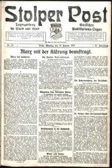 Stolper Post. Tageszeitung f&uuml;r Stadt und Land Nr. 13/1927