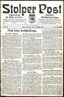 Stolper Post. Tageszeitung f&uuml;r Stadt und Land Nr. 14/1927