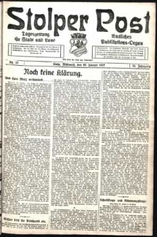Stolper Post. Tageszeitung f&uuml;r Stadt und Land Nr. 15/1927