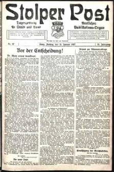 Stolper Post. Tageszeitung für Stadt und Land Nr. 17/1927