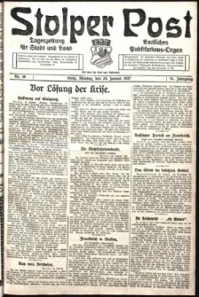 Stolper Post. Tageszeitung f&uuml;r Stadt und Land Nr. 19/1927